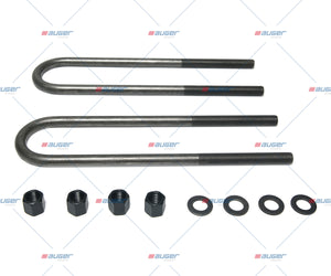 U Bolt Kit, Spring Suspension - Fits Scania